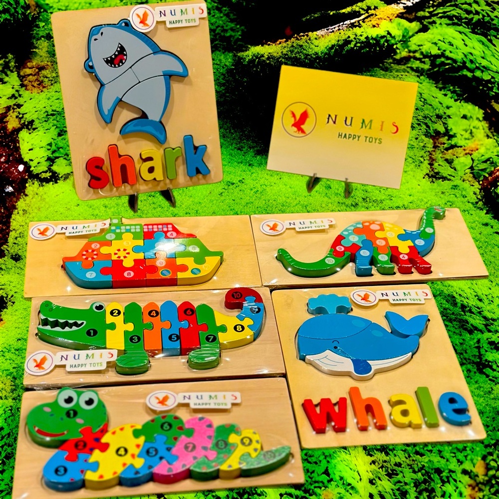 Kids wood puzzles 6PCS